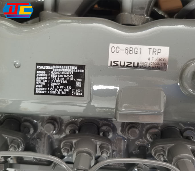 135.5KW motore per escavatori ISUZU 6BG1 per applicazioni industriali di escavatori